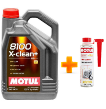Motul 8100 X-Clean+ 5W-30 5liter + MOTUL DPF CLEAN RÉSZECSKESZŰRŐ TISZTÍTÓ 300ML