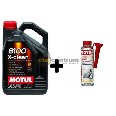 Motul 8100 X-Clean 5w-40 4liter + Motul diesel system clean 300ml