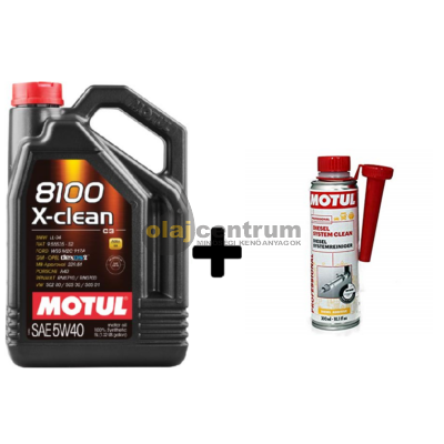 Motul 8100 X-Clean 5w-40 5liter + Motul diesel system clean 300ml